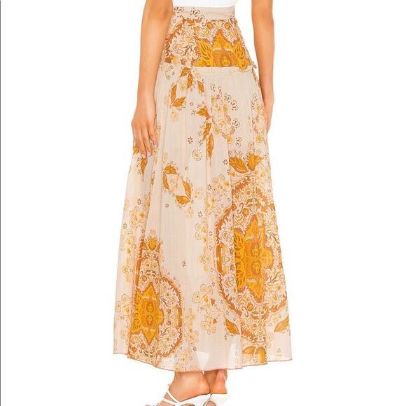 Free People Farrah Drop Waist Skirt in Ivory-0 - Picture 4 of 6